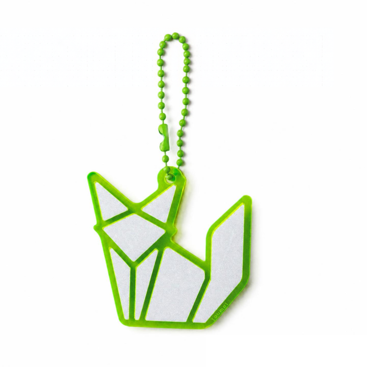 Toumei - Green/White Fox Reflector Keychain