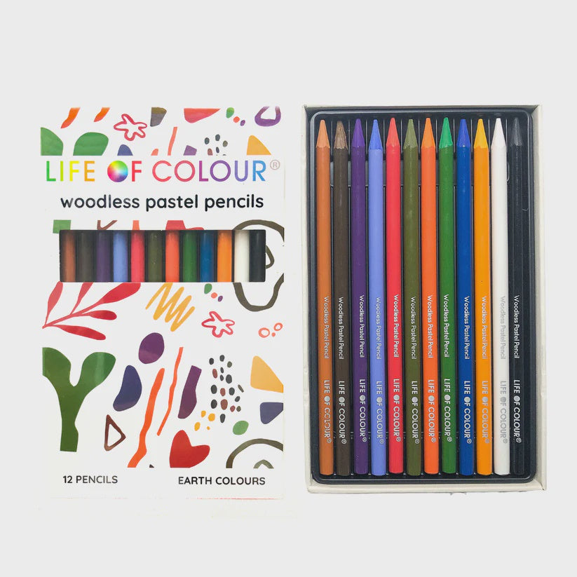 Life of Colour Woodless Pastel Pencils - Earth Colours