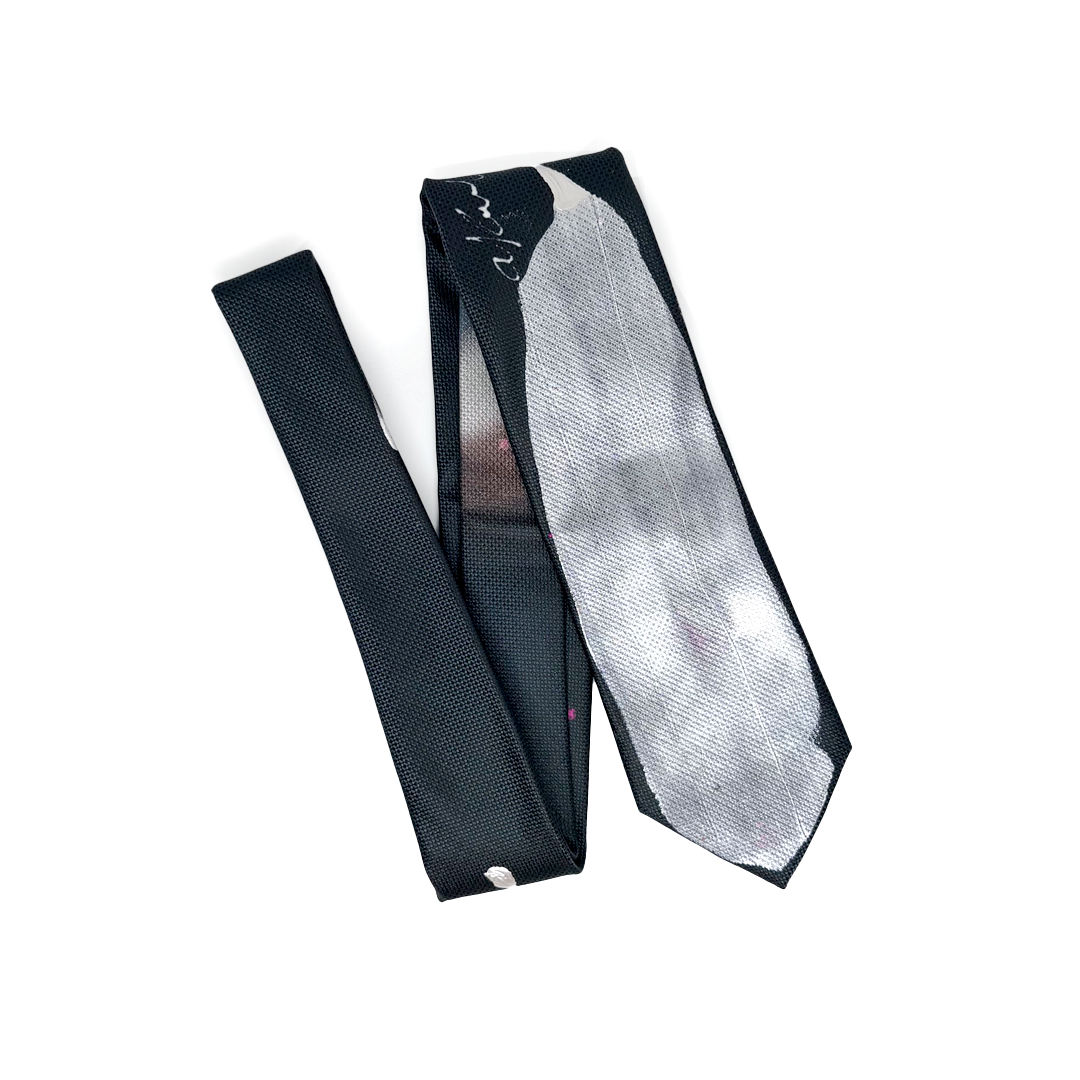 aka.artwear Spray-Painted Tie - Dark Teal/Silver