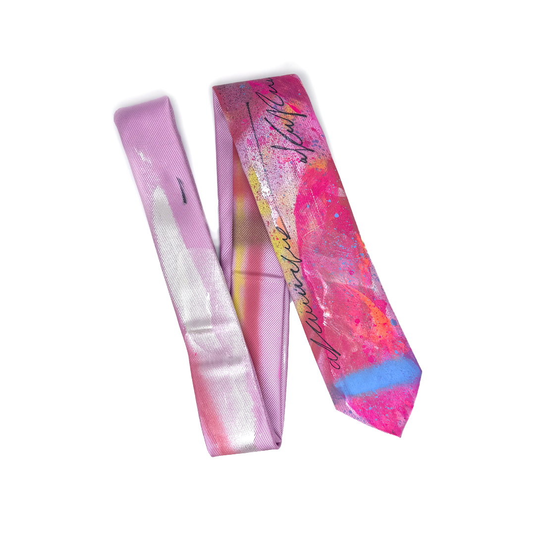 aka.artwear Spray-Painted Tie - Pink/Pink