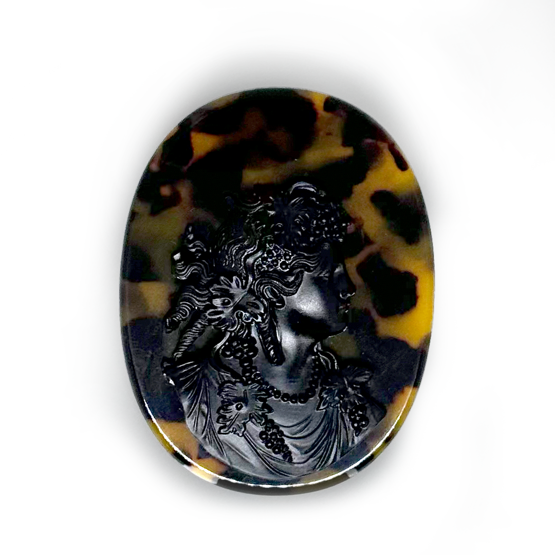 Cammeo Pop d'Arte - Tortoiseshell Italian Acetate Cameo Brooch Black