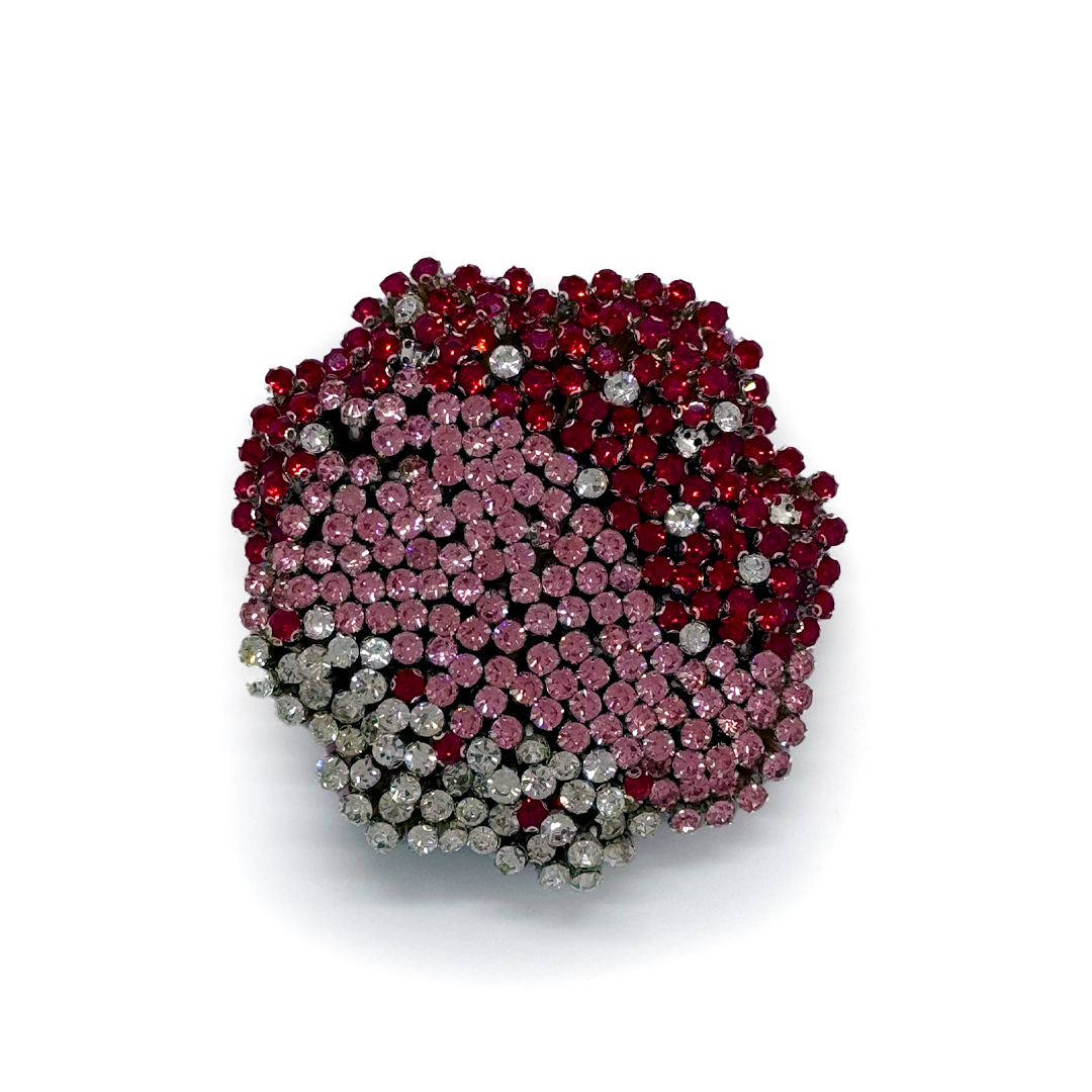 Fleur de Cristal Statement Brooch Large Pink