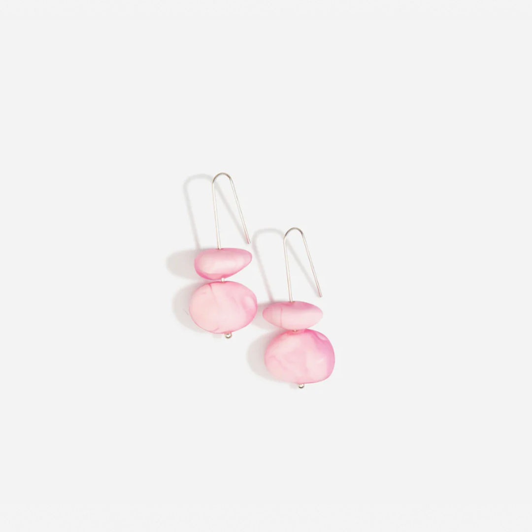 Dinosaur Designs Temple Earth Wire Earrings - Shell Pink (Silver)