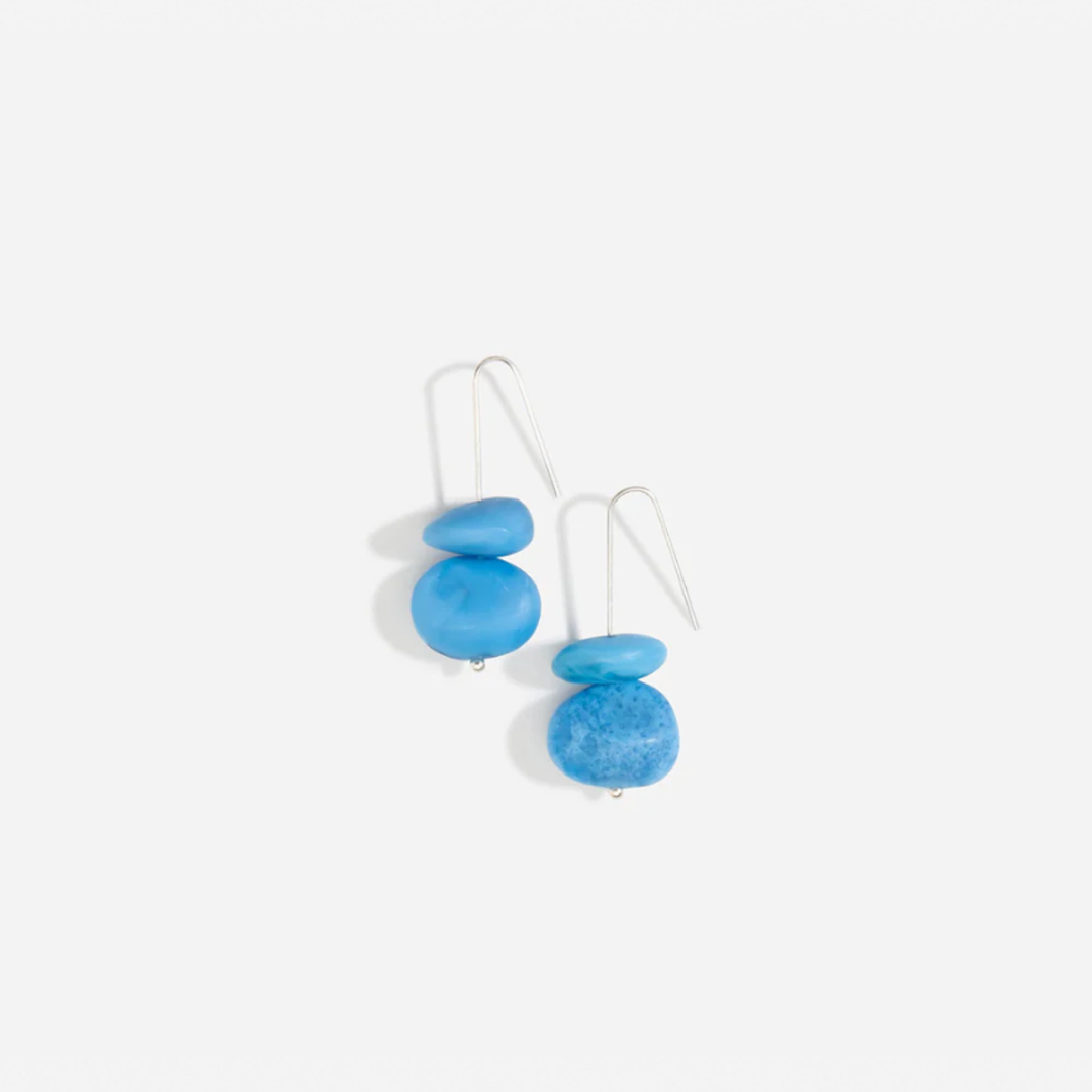 Dinosaur Designs Temple Earth Wire Earrings - Sky (Silver)