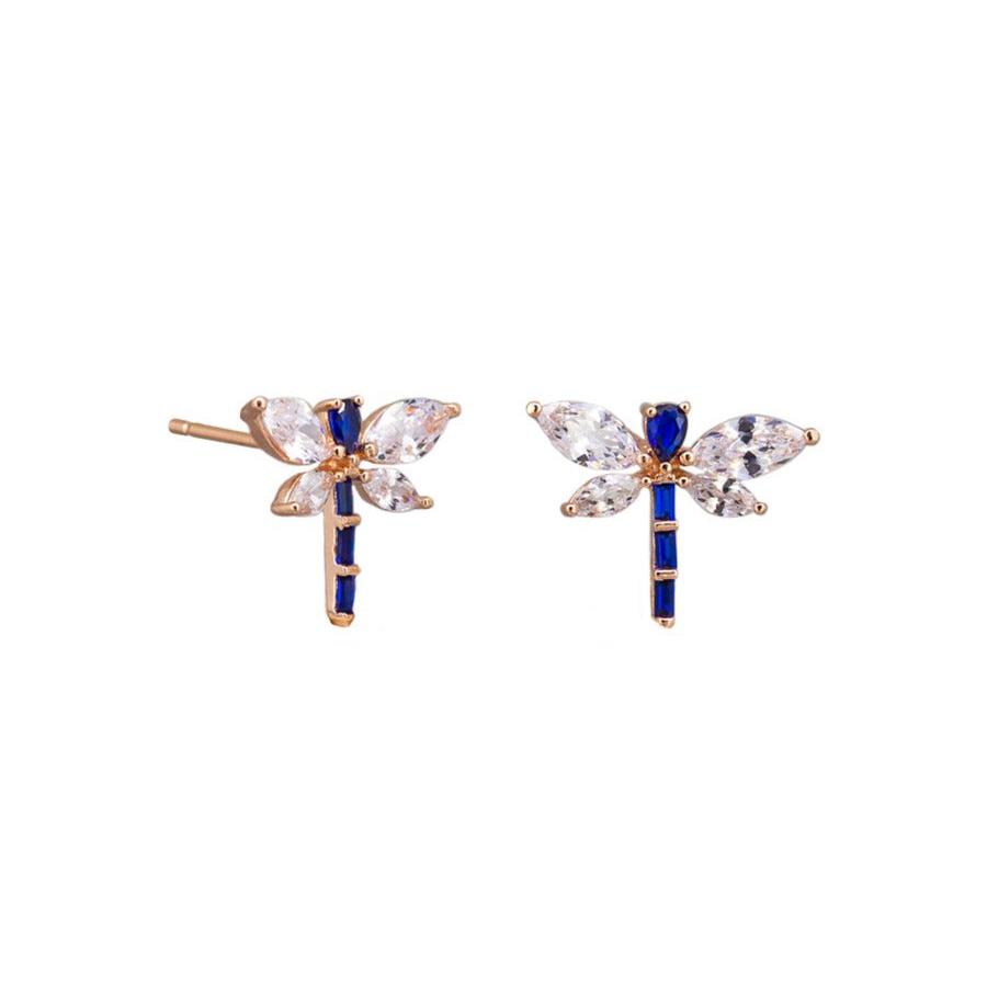 Dragonfly Crystal & Sapphire Earrings