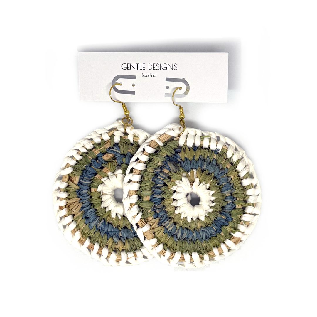 Gentle Designs Wardan Woven Earrings Green & Blue