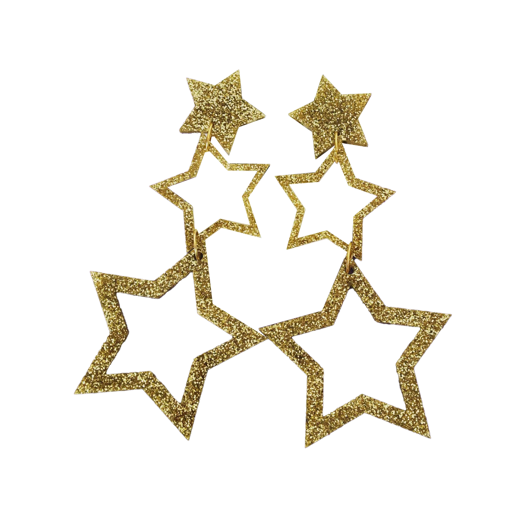 Haus of Dizzy Earrings Twinkle Little Star Gold Glitter