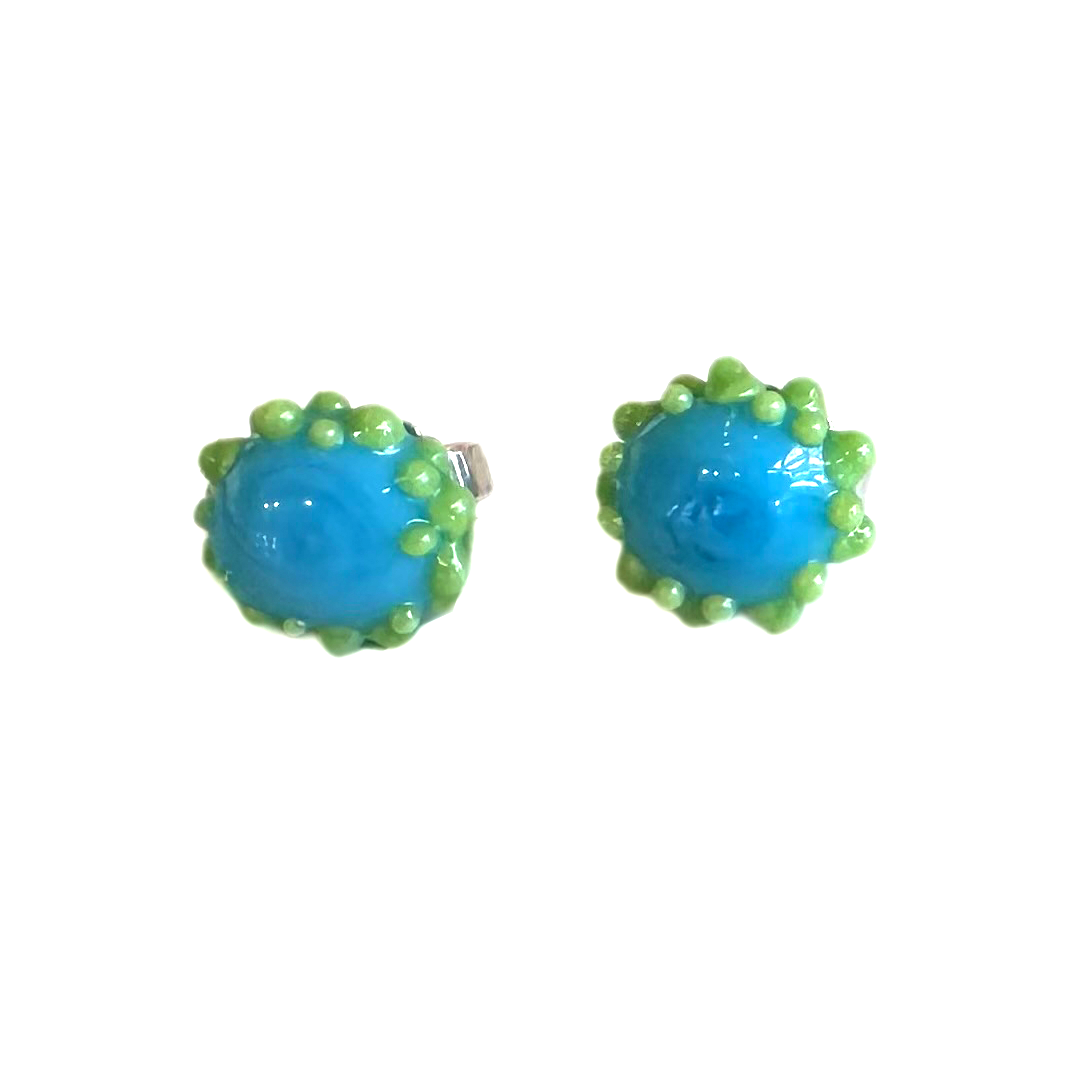 Henschke Jewellery Upsy Daisy Stud - Aqua/Green