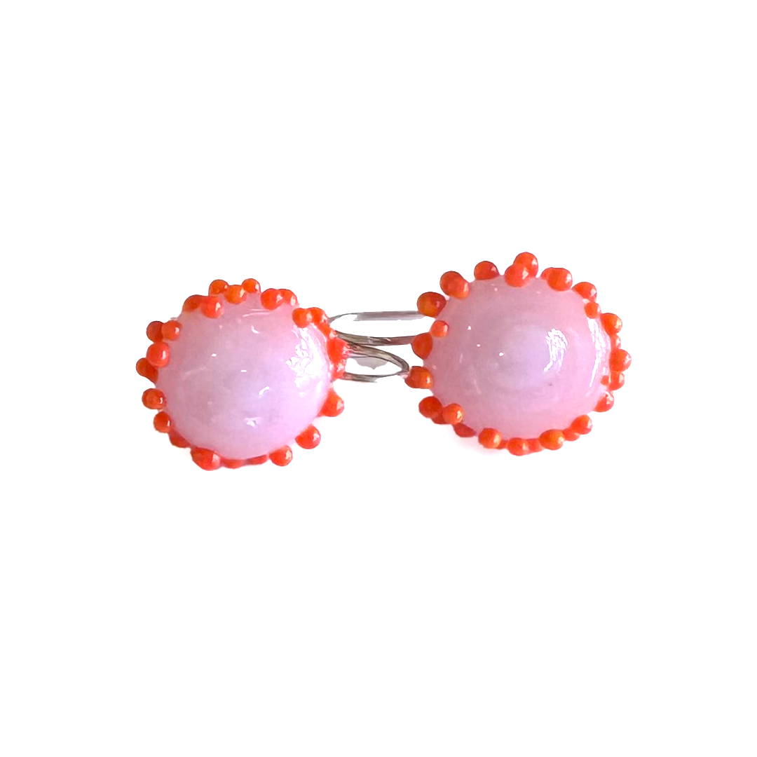 Henschke Jewellery Upsy Daisy Earrings - Pink/Orange