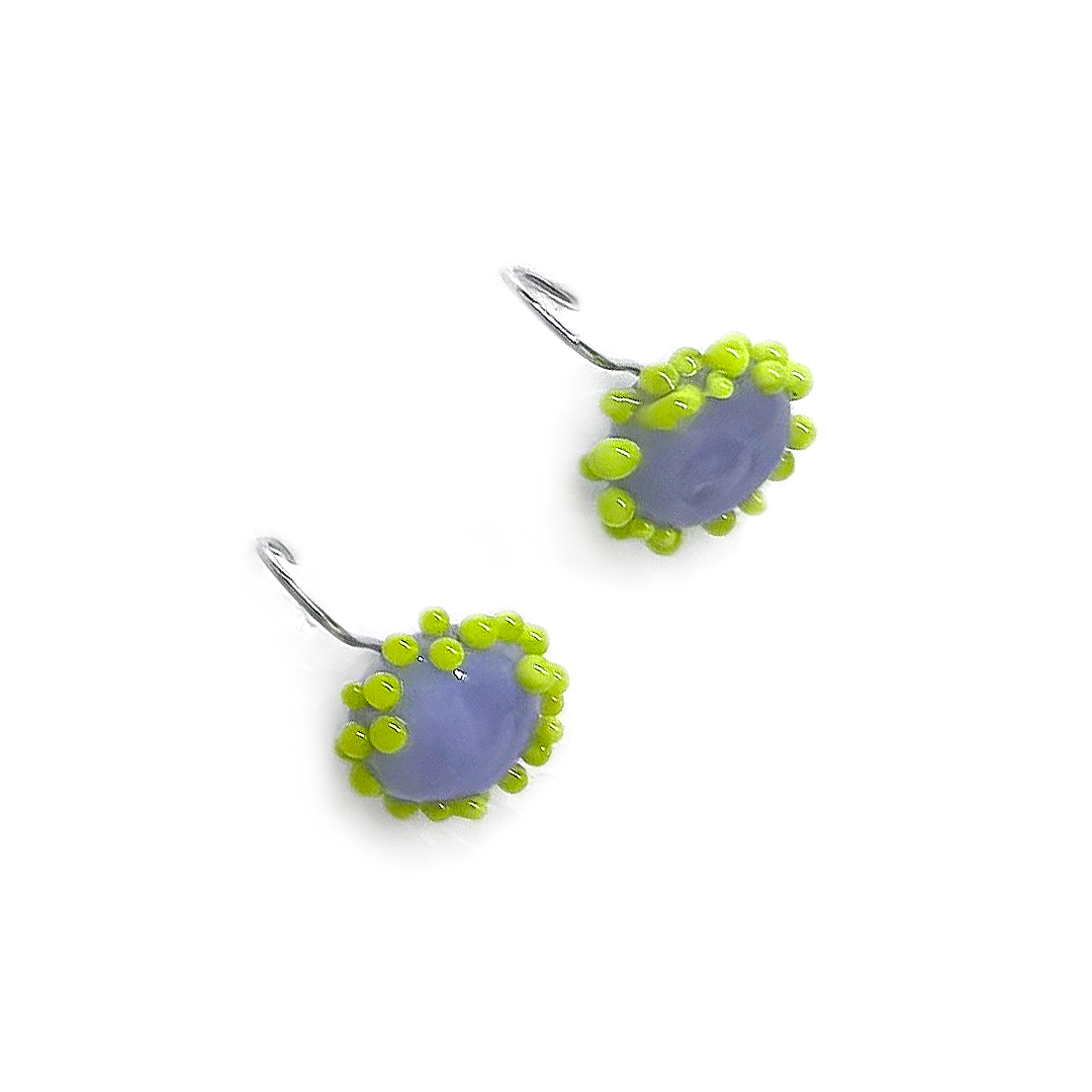Henschke Jewellery Upsy Daisy Earrings - Lilac/Green