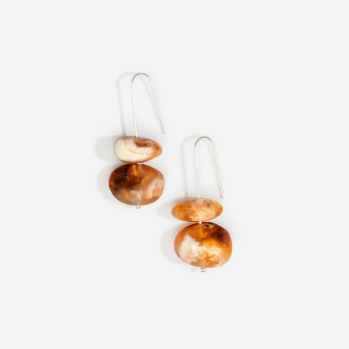 Dinosaur Designs Temple Earth Wire Earrings - Light Horn