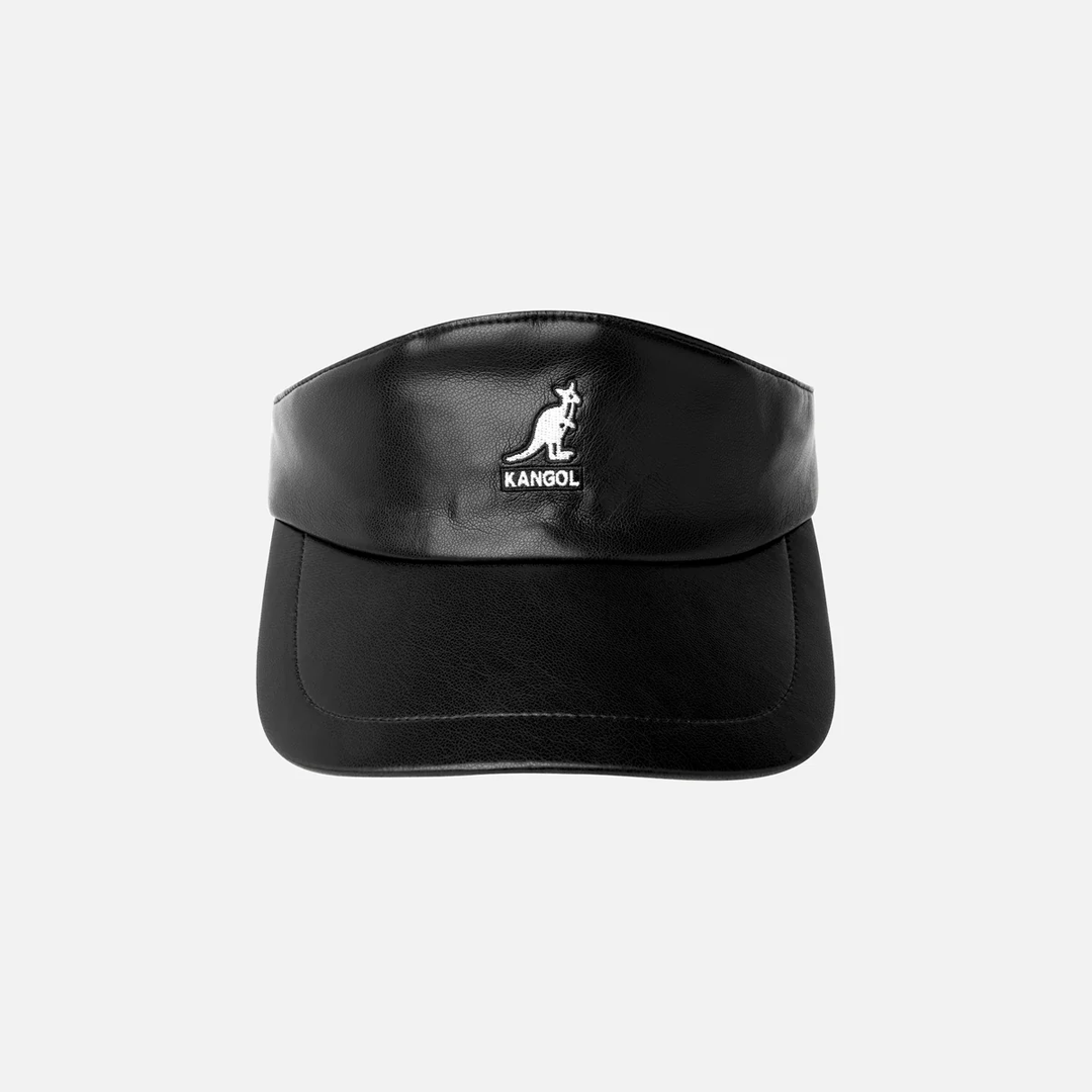 Kangol Faux Leather Visor - Black