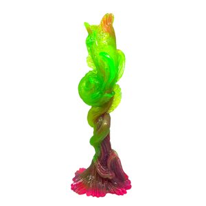 Kate Rohde Dolphin Bud Vase - Green/Pink Base