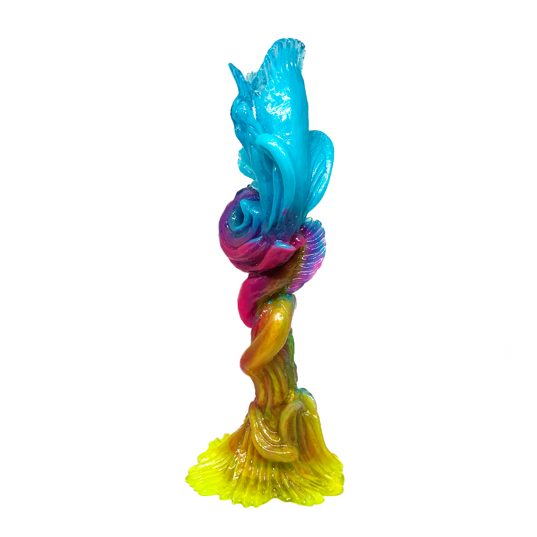 Kate Rohde Dolphin Bud Vase - Aqua/Pink/Yellow