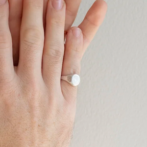 Kira Edwards Moon Signet Ring Sterling Silver