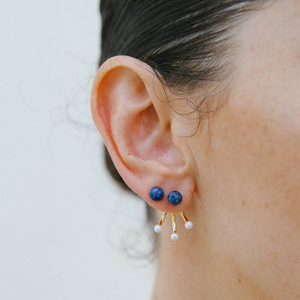 Miro Miro Orlo Earrings Gold/Lapis Lazuli