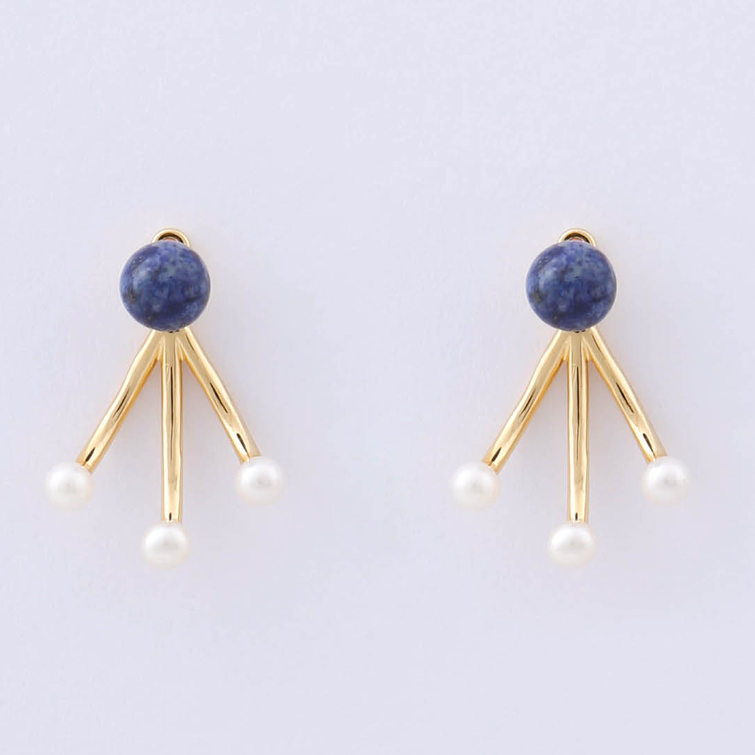 Miro Miro Orlo Earrings Gold/Lapis Lazuli