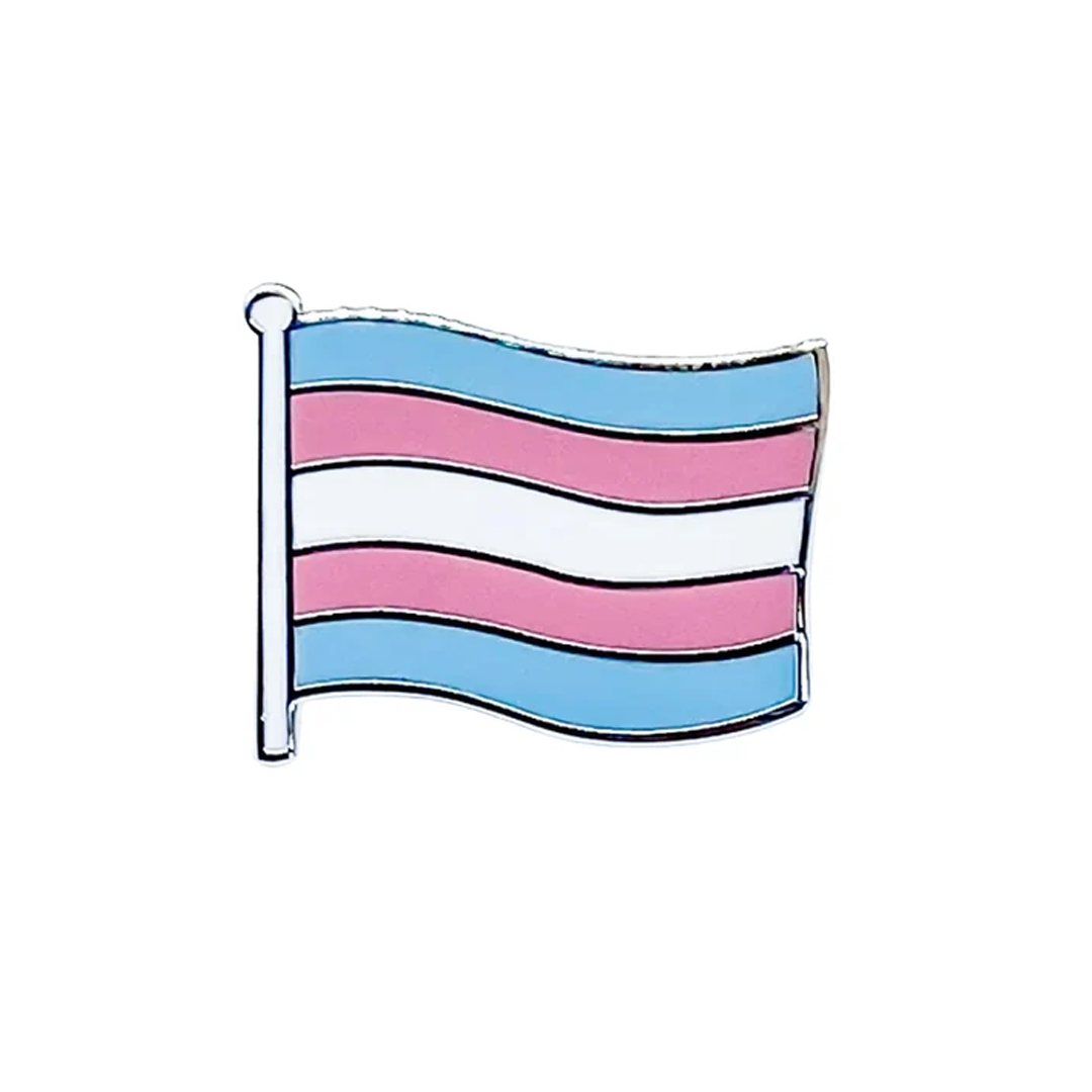 Red Parka Trans Flag Pin