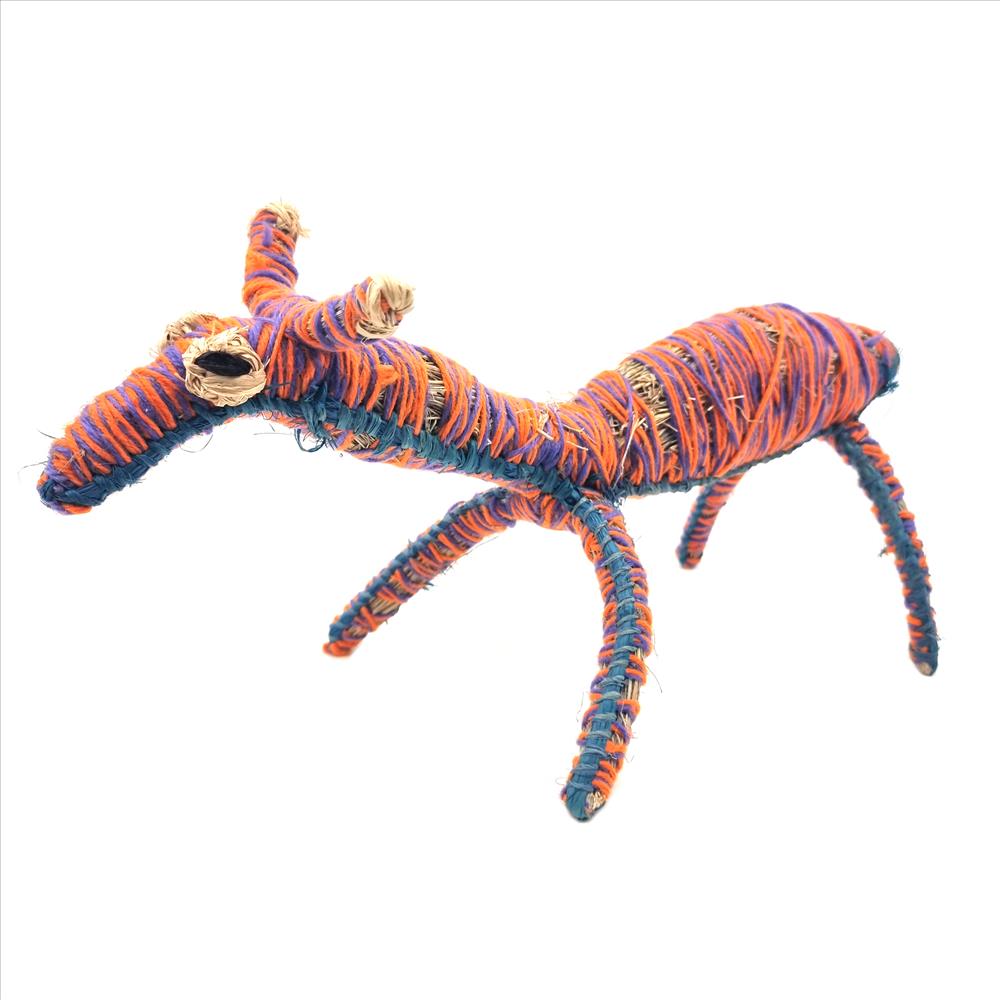 Tjanpi Kamula (Camel) Sculpture by Tracey Yates Orange/Purple