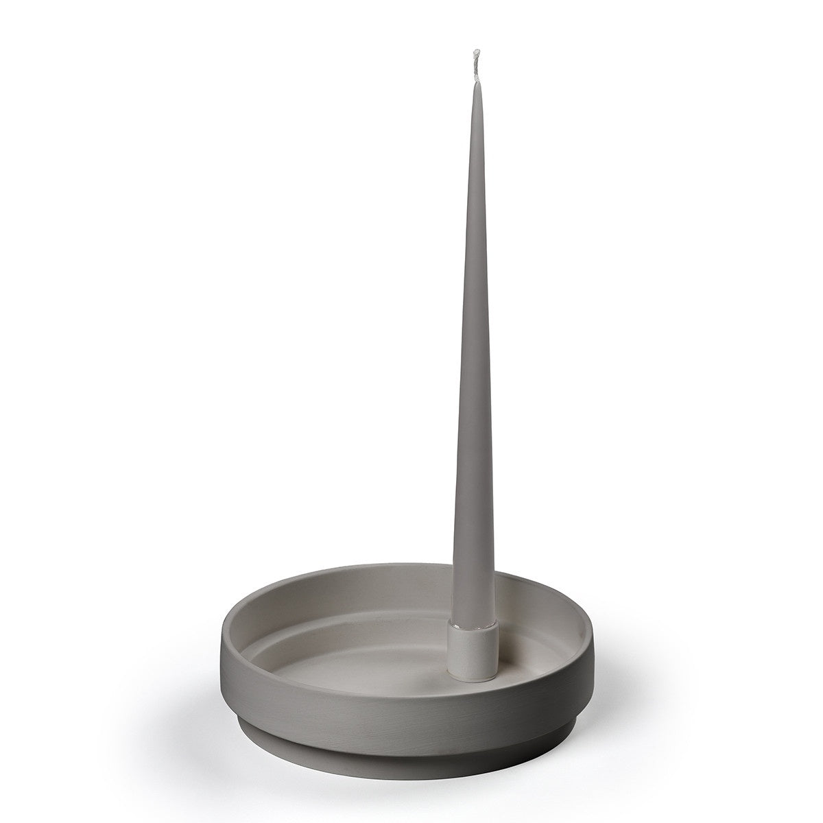 Orbit Step Ceramic Candle Holder Grey
