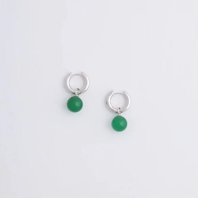 Miro Miro Aura Earrings Silver/ Green