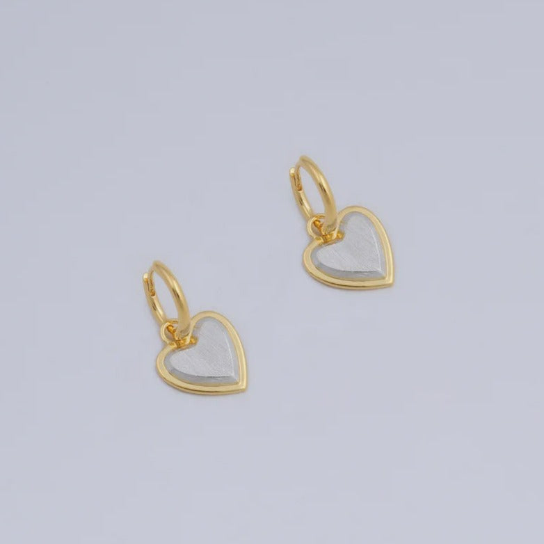 Miro Miro Eama Heart Earrings Gold w/ Silver Ridge