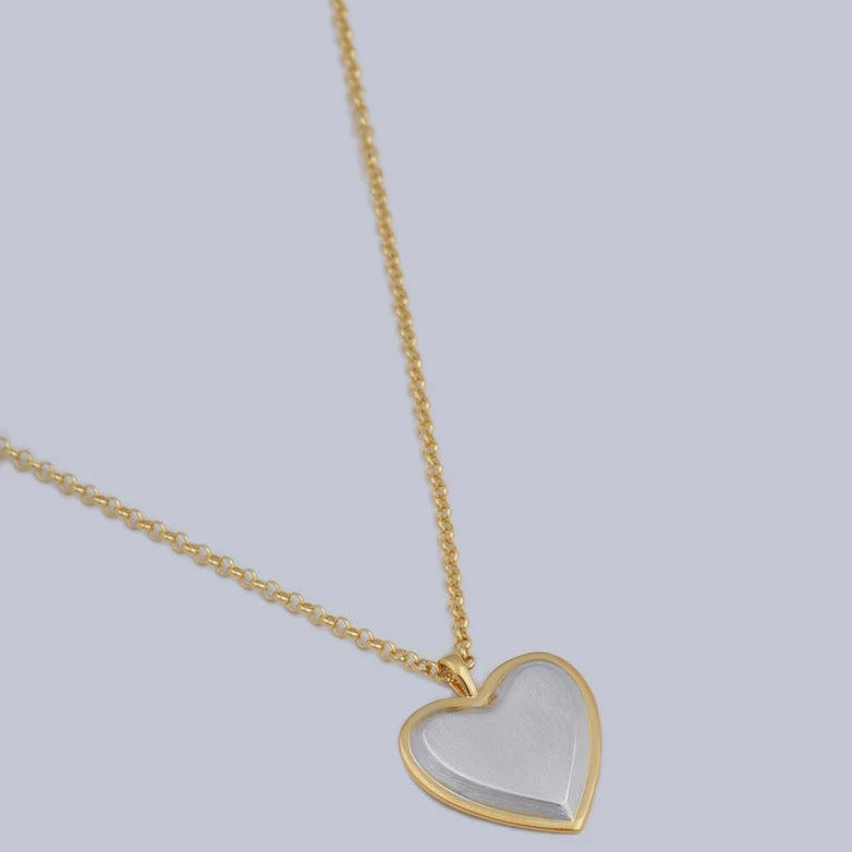 Miro Miro Sigil Heart Necklace Gold w/ Silver Ridge