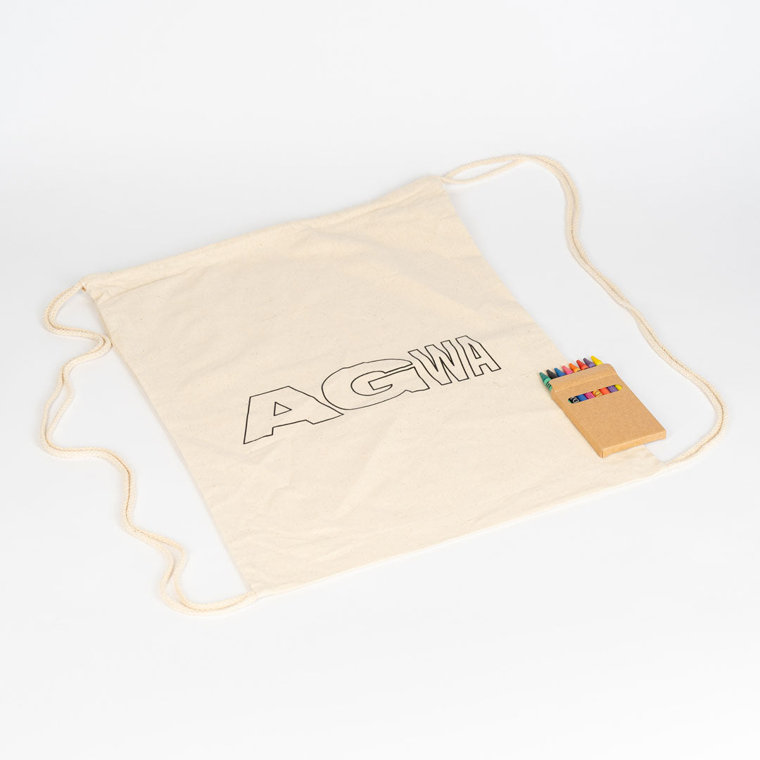 AGWA Colouring Calico Library Bag