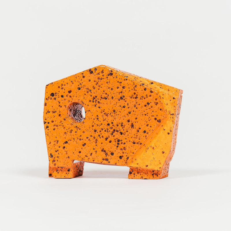 A Corbett Ceramic Glazed Stoneware Sculpture Small Orange