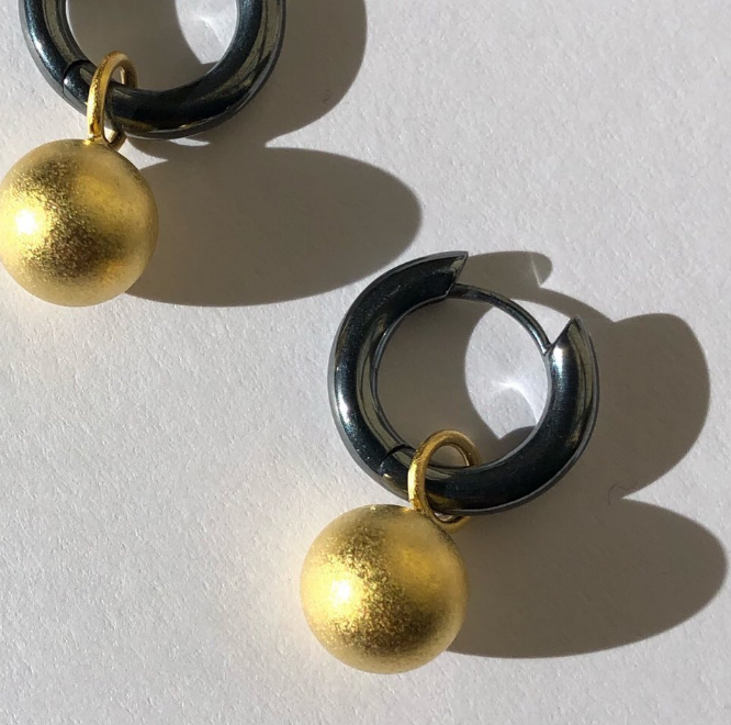 Miro Miro Aura Earrings Oxidised Silver/ Gold
